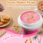 Kubek Slushy Tgosomt, kubek do wyciskania lodu TIK TOK Frozen Magic Slushie Maker, fajne gadżety i świetne prezenty do skarpet i prezenty w kształcie białego słonia (różowe)