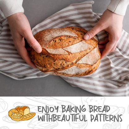Bread Proofing Baskets Set of 2 10 inch Oval Shaped Dough Proofing Bowls w/Liners Perfect for Professional & Home Sourdough Bread Baking
