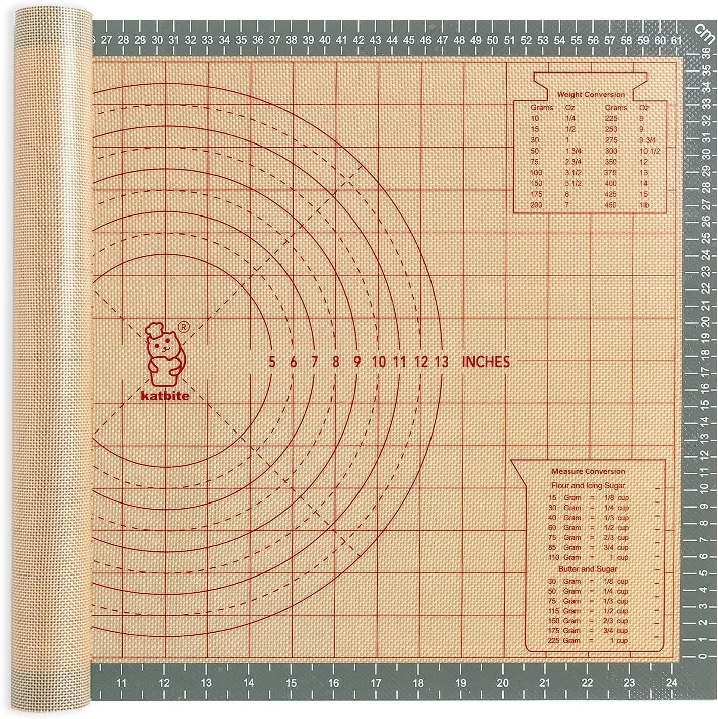 Silicone Baking Mat, Katbite Large Baking Mat Set of 3-2 Half Sheets Mats (11 5/8" x 16 1/2") + 1 Quarter Baking Sheets, Reusable & Nonstick Bakeware Mats for Cookies, Macarons, Bread and Pastry