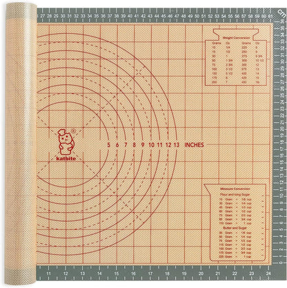 Silicone Baking Mat, Katbite Large Baking Mat Set of 3-2 Half Sheets Mats (11 5/8" x 16 1/2") + 1 Quarter Baking Sheets, Reusable & Nonstick Bakeware Mats for Cookies, Macarons, Bread and Pastry