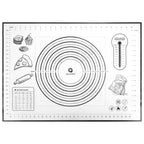Silicone Pastry Baking Mat Dough - 16x24Inch Large Non Stick Slip Cookie Bread Rolling Mats Sheet, Kitchen Counter Kneading Cooking Board Pad Matt with Measurement for Pie Pizza Cookies Fondant Making