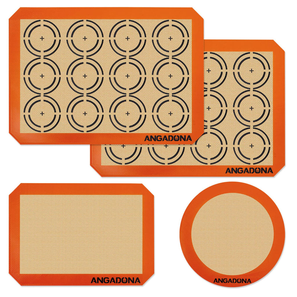 Silicone Baking Mat Sheets Set, Easy Clean &Non-Stick Food Grade Reusable Baking Mat, 2 Half Sheet Cookie Baking Mats Silicone for Oven, Make Macarons, Cookies and Pastry Mat