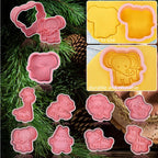 Animal Cookie Cutters With Plunger Stamps Set,8 Piece 3D Animal Embossing Cutters For Biscuit Fondant Cheese Baking Molds