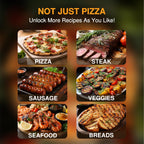 PolarcoForgeco Piec do pizzy na zewnątrz opalany drewnem - 12-calowy piec do pizzy na zewnątrz z obrotowym kamieniem do pizzy, przenośny piec do pizzy na pelety ze stali nierdzewnej do biwakowania na zewnątrz na podwórku - srebrny