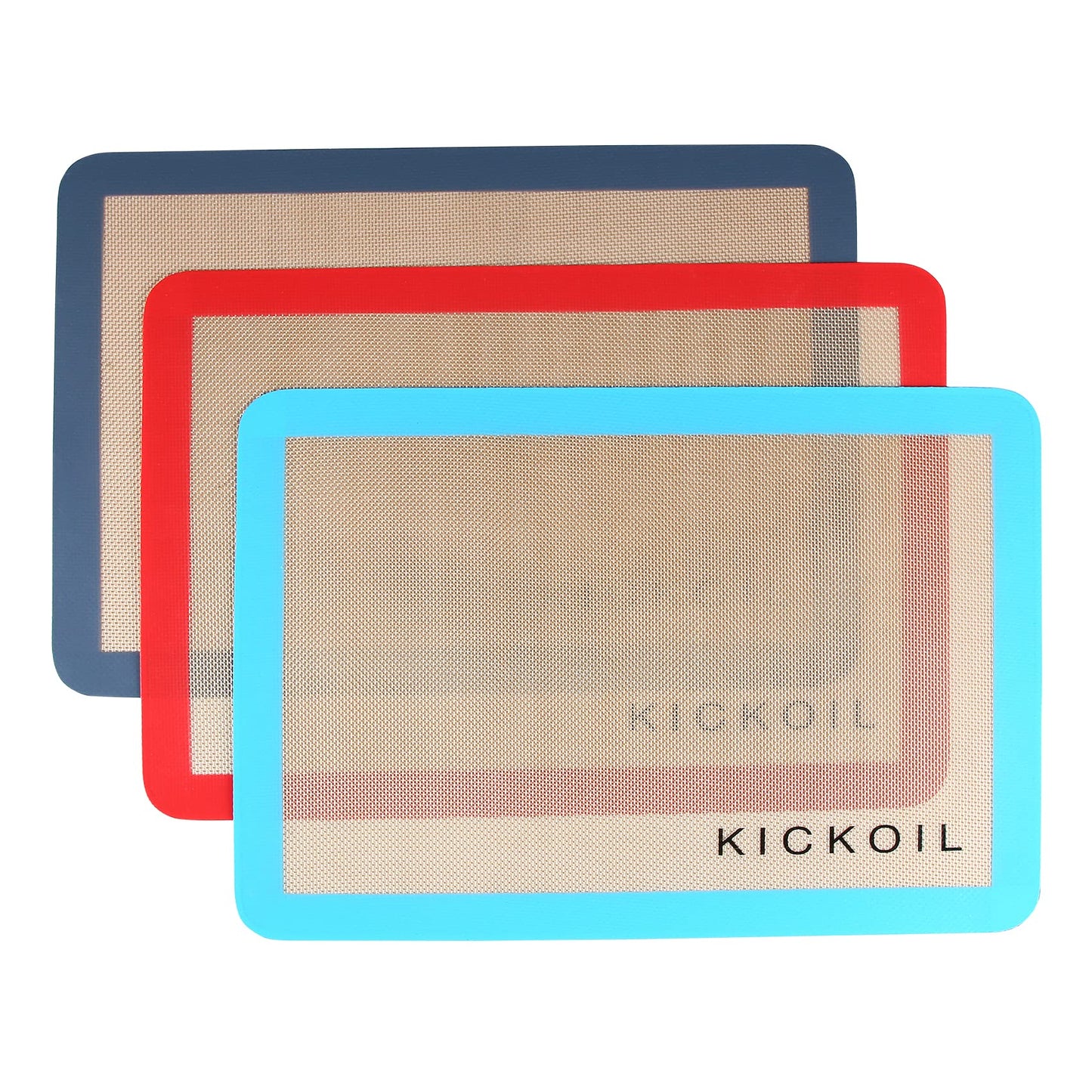 Small Silicone Baking Mats Quarter Sheet Non Stick Reusable Silicone Oven Liners, BPA Free, Food Grade Baking Mats for Cookies, Macarons Bread & Pastry, Toaster Pad Set of 3 Pack 11.6'' x 8.5''