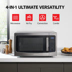Toshiba Air Fryer Combo 4 w 1 kuchenka mikrofalowa do zabudowy, inteligentny czujnik, konwekcja, funkcja wyciszenia, pamięć położenia, talerz obrotowy 13,6 cala, 1,5 stopy sześciennej, 1000 W, czarny, ML-EC42P(BS)