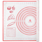 Silicone Pastry Baking Mat Dough - 16x24Inch Large Non Stick Slip Cookie Bread Rolling Mats Sheet, Kitchen Counter Kneading Cooking Board Pad Matt with Measurement for Pie Pizza Cookies Fondant Making