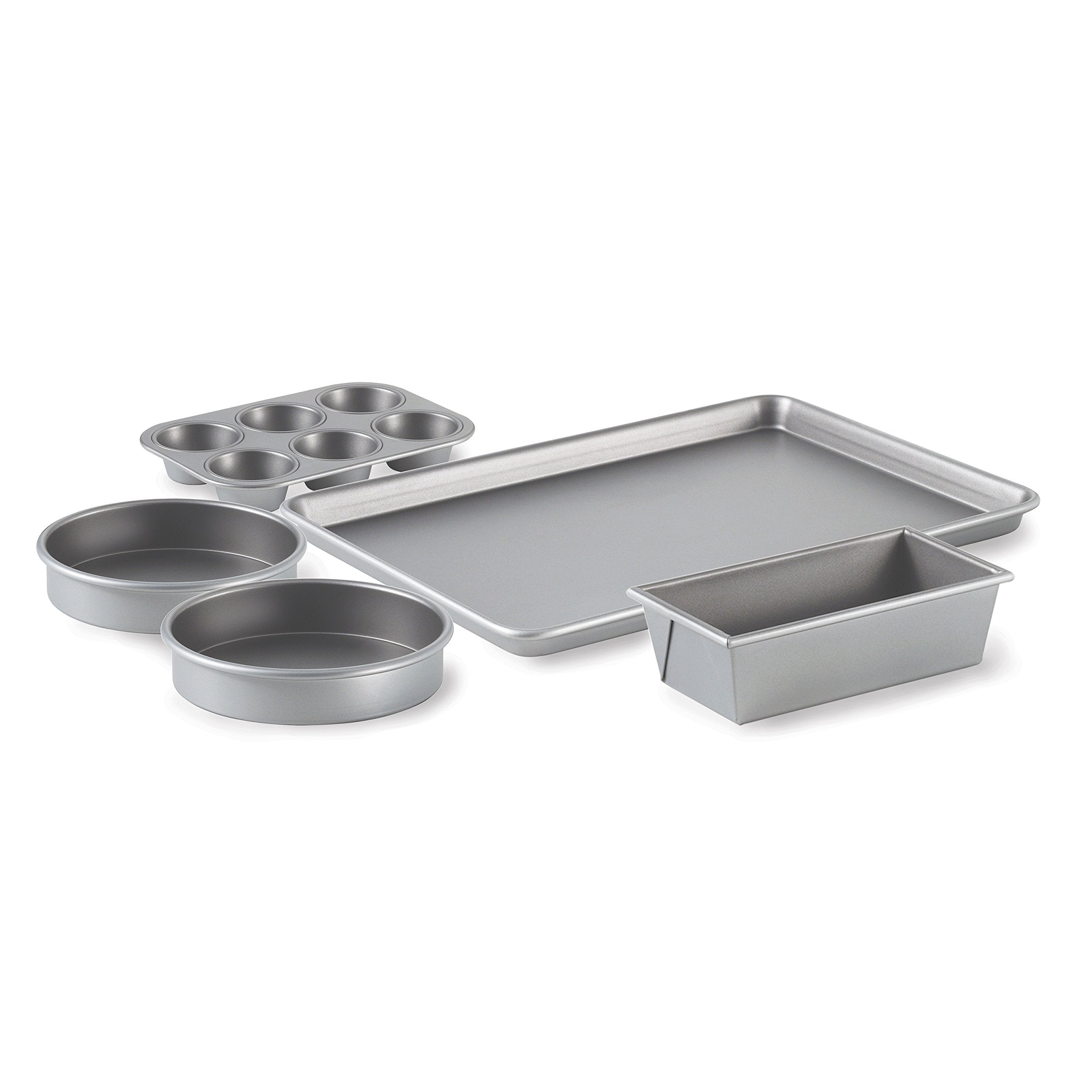 Calphalon 10-Piece Nonstick Bakeware Set Includes Baking Sheet Cookie Sheet Cake Pans Muffin Pan and More Dishwasher Safe Silver