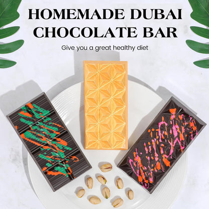 1 Inch Chocolate Bar Mold Deep Dubai Stuffed Chocolate Molds Silicone Large Break Apart Silicone Molds (Mix,2 Pcs）
