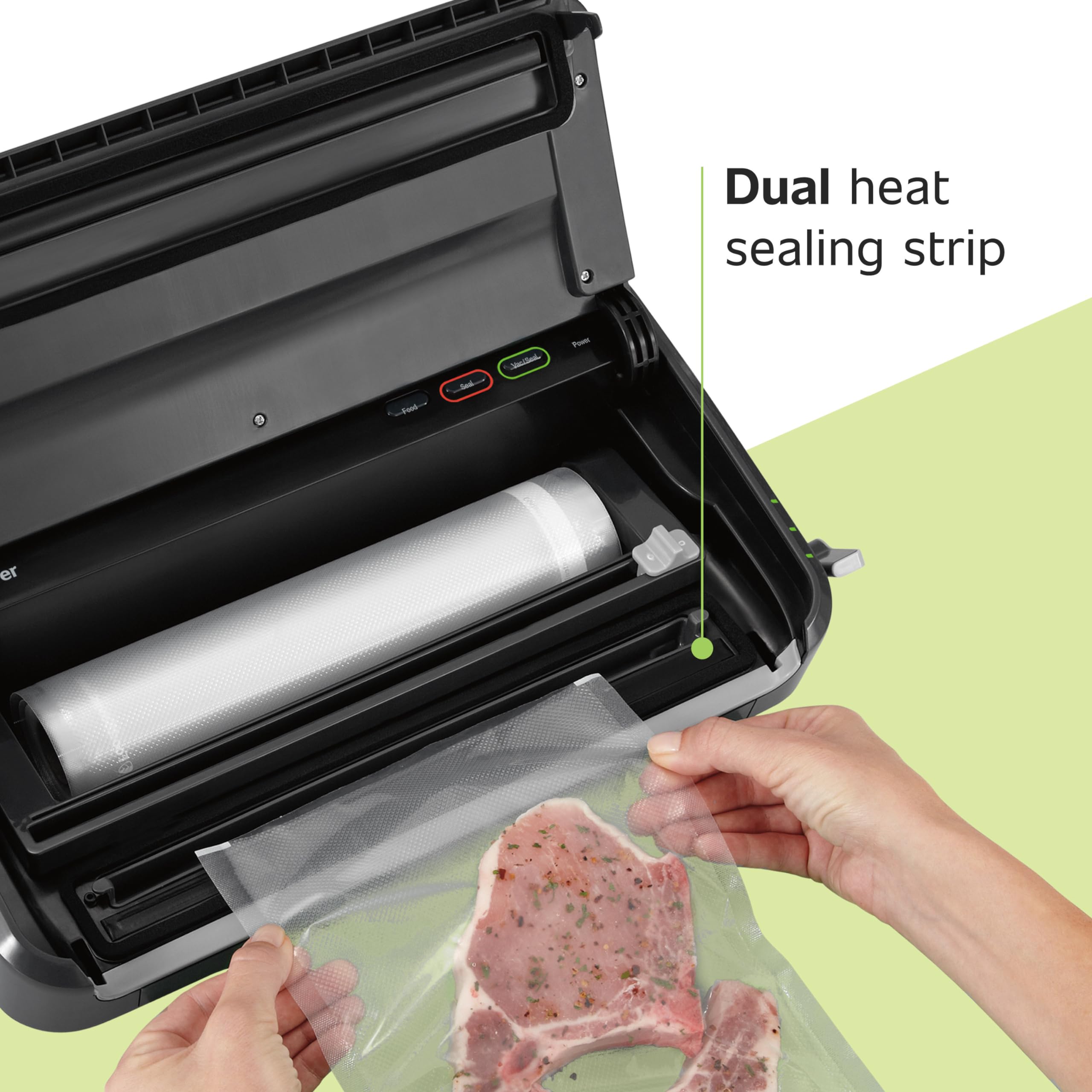 Maszyna do pakowania próżniowego FoodSaver, automatyczne wykrywanie worków, przyjazna dla Sous Vide, z workami do zgrzewania, rolka, ręczna pakowarka próżniowa, czarna