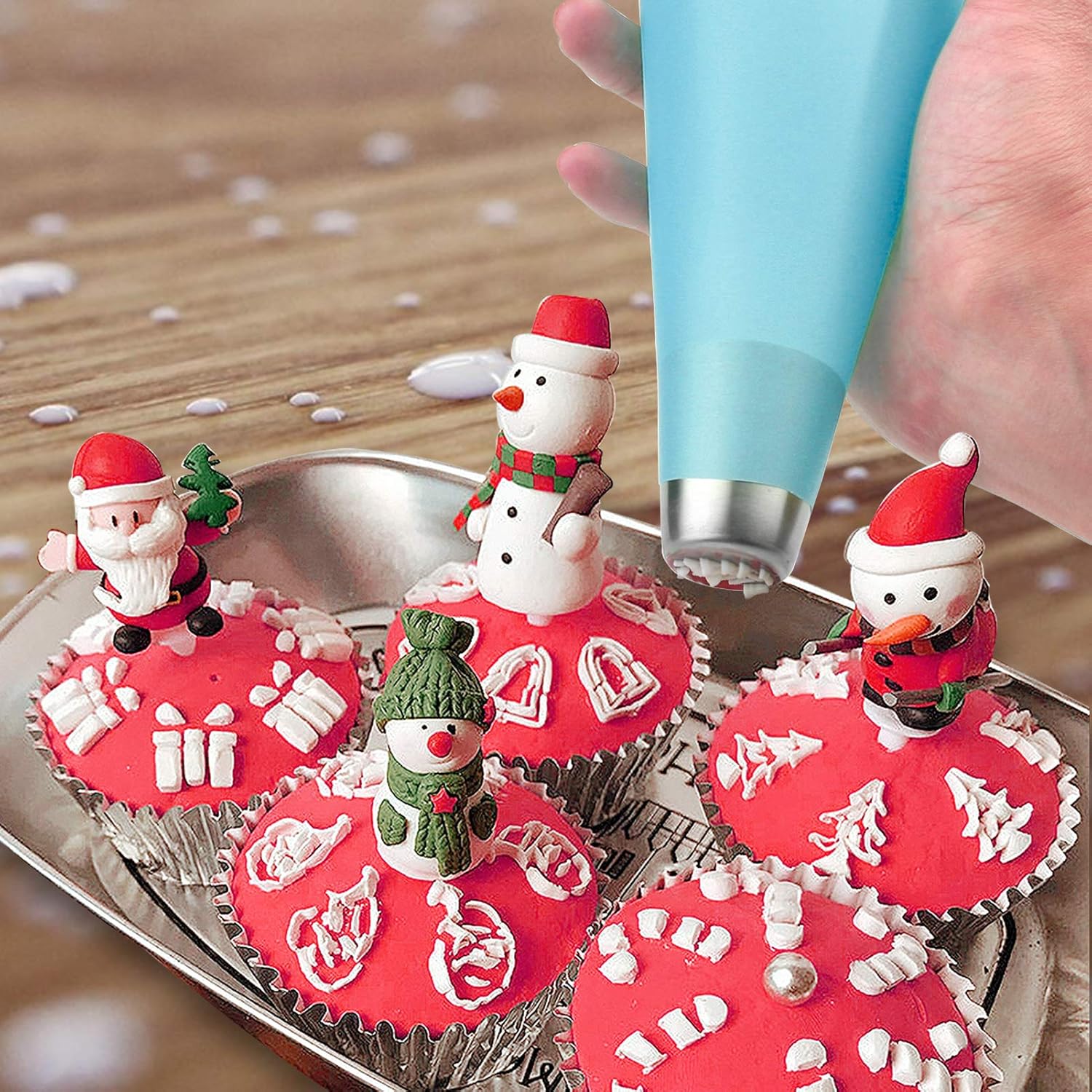 Silicone Pastry Bags, Weetiee 3 Sizes Reusable Icing Piping Bags Baking Cookie Cake Decorating Bags (12’’+14’’+16’’)- 6 Pack - Bonus 6 Icing Couplers Fit to Wilton Standard Size Tips
