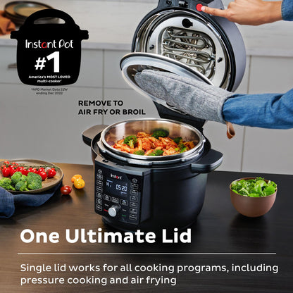 Instant Pot Duo Crisp Ultimate Lid, 13-in-1 Air Fryer and Pressure Cooker Combo, Sauté, Slow Cook, Bake, Steam, Warm, Roast, Dehydrate, Sous Vide, & Proof, App With Over 800 Recipes, 6.5 Quart, Black