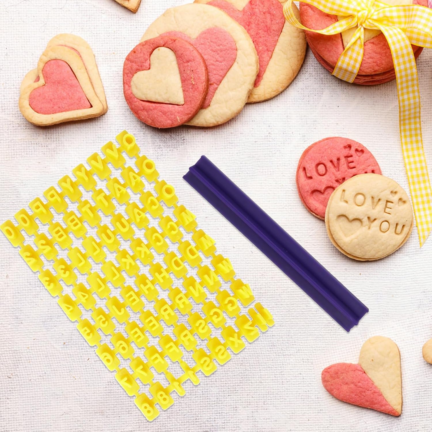 Cookie Stamps, Numbers Alphabet Stamps for Cookie Chocolate, 72pcs, 100% BPA Free