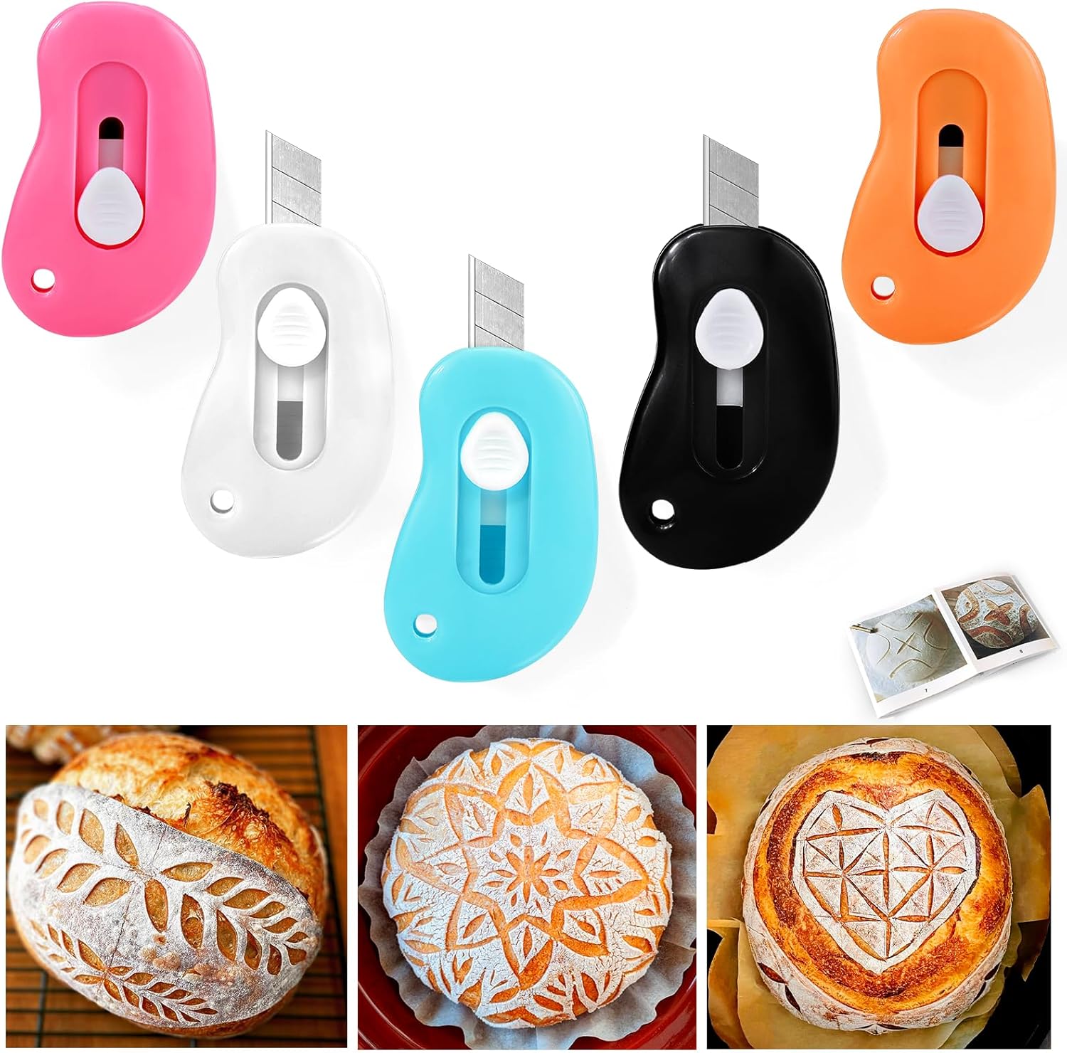 XANGNIER Bread Lame Dough Scoring Tool,5 Pack Sourdough Scoring Tools,Bread Dough Cutter Slashing Razor Tool,Bread Baking & Making Tools Supplies Accessories