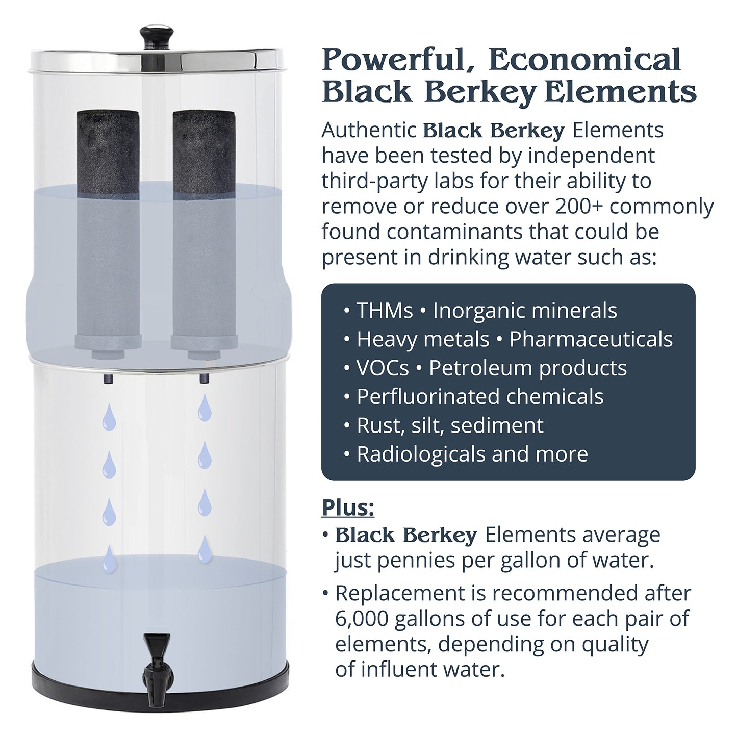 Travel Berkey Gravity-Fed Water Filter with 2 Black Berkey Elements–Enjoy Potable Water While Camping, RVing, Off-Grid, Emergencies, Every Day at Home