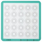 U-Taste 446ºF Heat Resistant Macaron Silicone Baking Mat, Non Stick Reusable Cookies Pastry Sheet Liner with Edge Enhancement Circle Measurement (Half/Jelly Roll/Quarter Sheets Size, Aqua Sky)