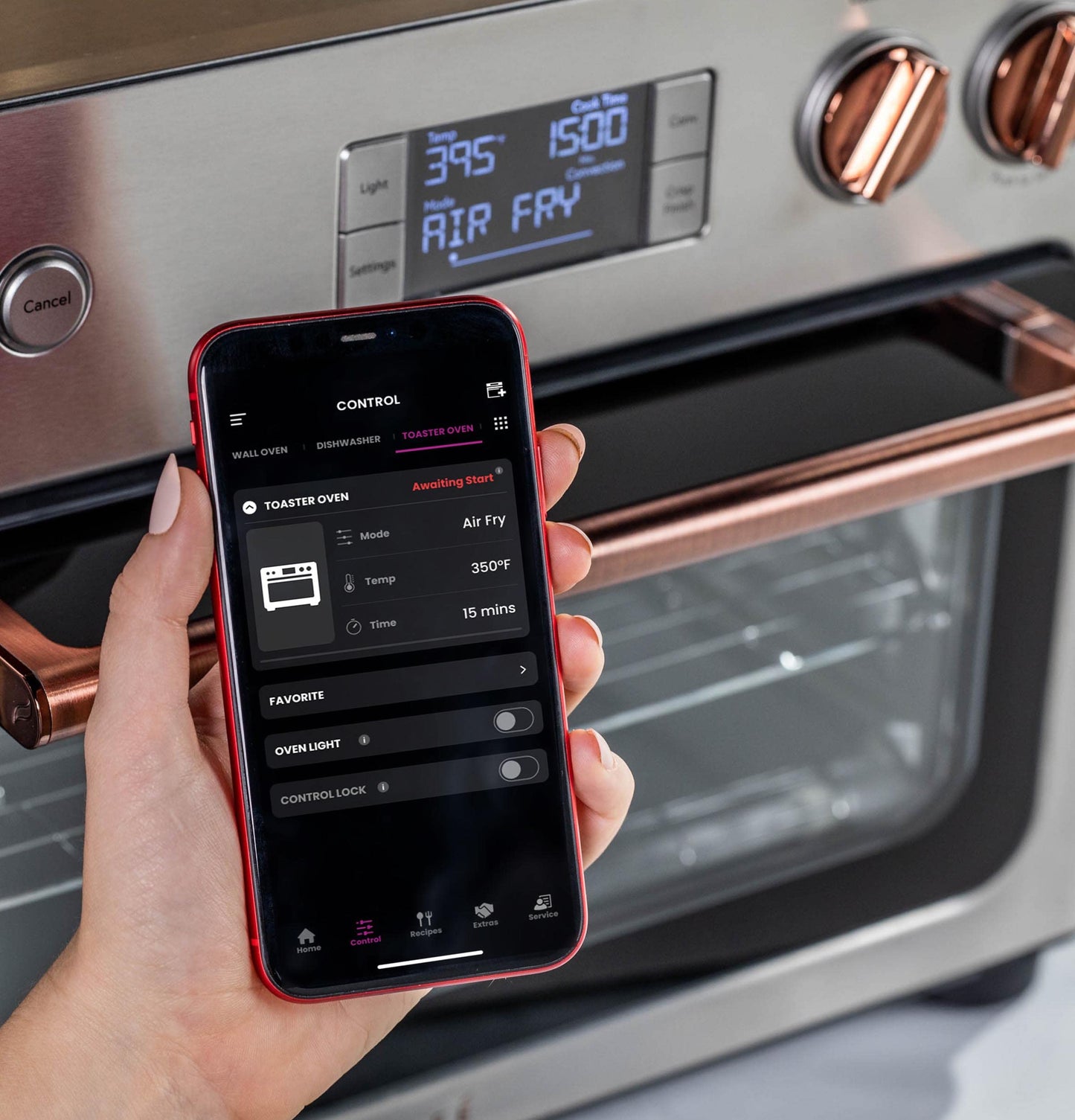 Café Couture Oven with 14 essential cooking modes, including Air Fry, CrispFinish, Bake, Broil, Roast, Toast, Pizza, WiFi & Smart Connected, Voice Control, Countertop Small Appliances, Steel Silver