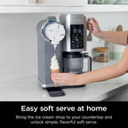 Ninja CREAMi Swirl Ice Cream and Soft Serve Maker, Sorbet, Milkshake, Frozen Yogurt, Low Calories Program & More, 13-in-1, Soft Serve Handle & (2) CREAMi Swirl 16oz Pints, For Kids & ALL ages, NC701