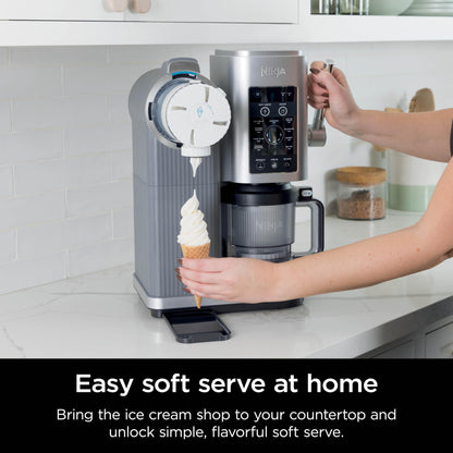 Ninja CREAMi Swirl Ice Cream and Soft Serve Maker, Sorbet, Milkshake, Frozen Yogurt, Low Calories Program & More, 13-in-1, Soft Serve Handle & (2) CREAMi Swirl 16oz Pints, For Kids & ALL ages, NC701