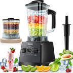 Profesjonalny blender, blendery do koktajli, PRASKY Max. 2400 W/1000 W Blender i młynek Combo 25000 RPM Mocny blender kuchenny 68 uncji Bez BPA 2 pojemniki Blendery stołowe Kruszenie lodu, sok