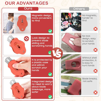 Magnetic Bread Lame Dough Scoring Tool, Professional Sourdough Scoring Tool for Sourdough Bread Baking, Bread Making Knife, Extractable Bread Scoring Tool with 5 Razor Blades&Scoring Patterns Booklet
