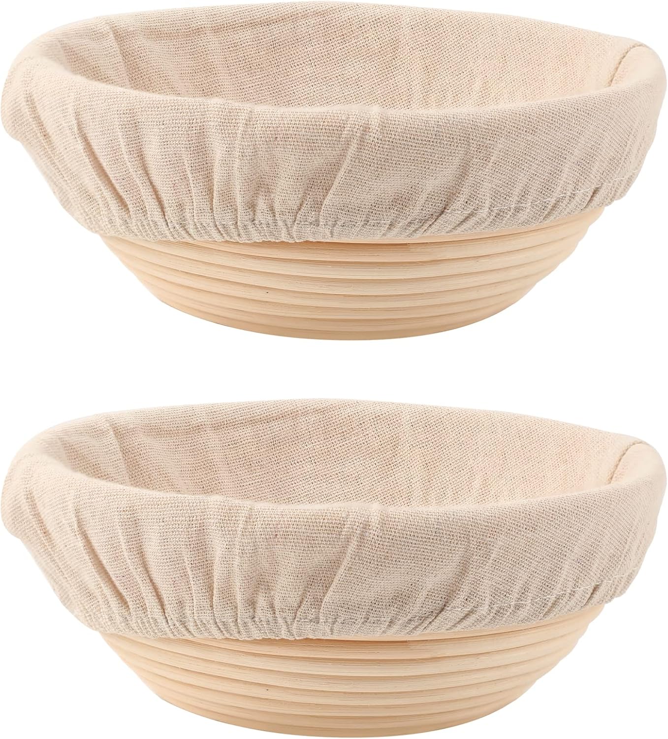 Bread Proofing Baskets Set of 2 8.5 inch Round Dough Proofing Bowls w/Liners Perfect for Home Sourdough Bakers Baking