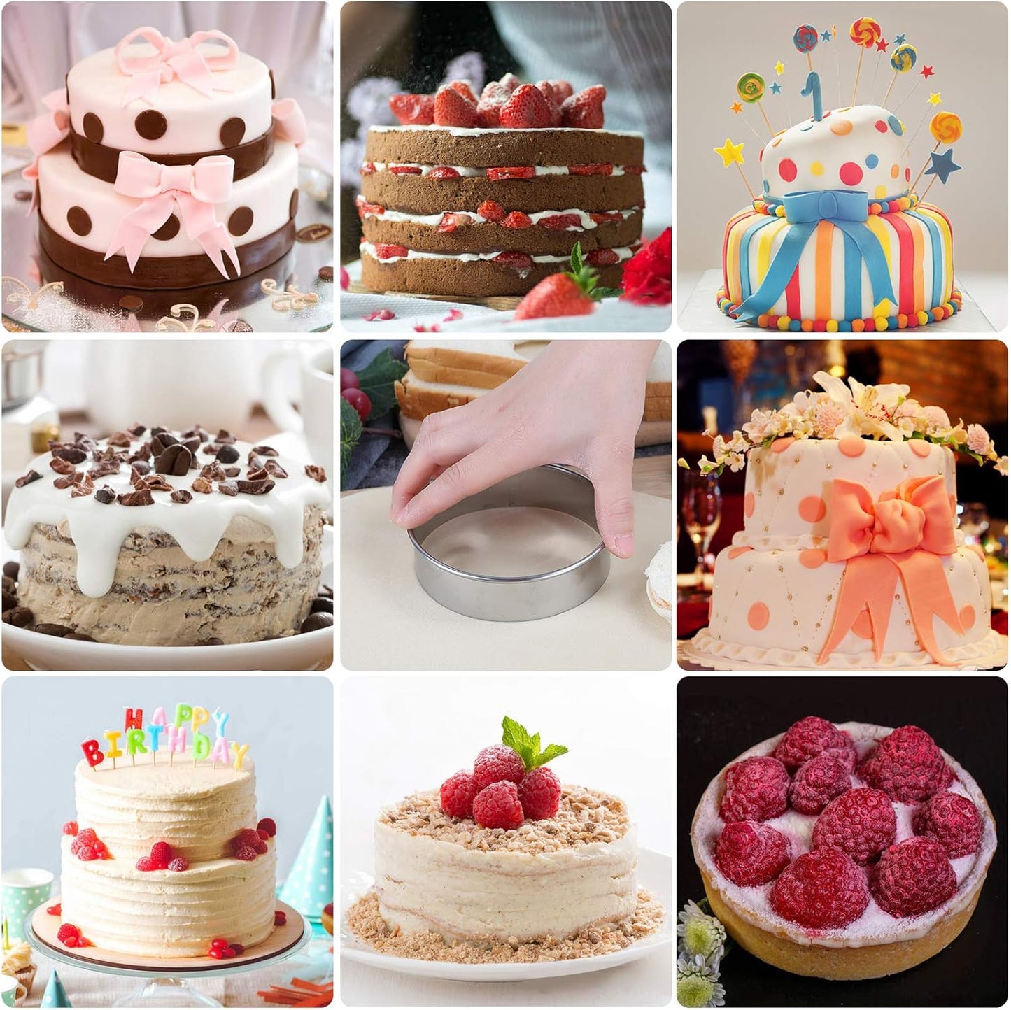 Round Cookie Cutters Set 12 Pieces Bistcuit Cookie Cutters Circle Pastry Cutters Round Donut Ring Molds for Baking for Pastries Doughs Doughnuts