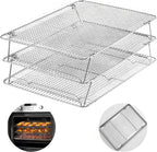 Hiware Stainless Steel Stackable Cooling Rack for Baking, 3 Tier 12”x 16.5”,Oven & Dishwasher Salf and Fit Half Sheet,Wire Cooling Racks for Cookie, Pizza, Cake
