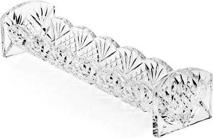 Godinger Dublin Cracker Tray, Snack Dish, Crystal Serving Tray for Crackers, Appetizers, Snacks & Entertaining