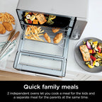 Ninja Countertop Oven Double Stack XL & Air Fryer with Pro Cook System, 12-in-1, Flexdoor, FlavorSeal, SMART FINISH with DualZone Technology, Air Fryer, Bake, Broil, Reheat, Stainless Steel, DCT651