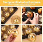 Hewnda 50 Pack 2 Inch Clear plastic mini cake box muffins box cookies cookies muffins dome box wedding birthday gift box(Gold)