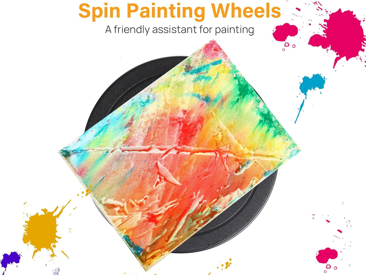 Kootek 11 Inch Rotate Turntable Sculpting Wheel Revolving Cake Turntable Black Painting Turn Table Lightweight Stand for Paint Spraying Spinner, Cake Decorating, Displaying Item