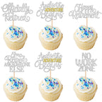 30 PCS Happy Retirement Cupcake Toppers Officially Retired No Work Zone Adventure Begins Cupcake Picks for Retirement Theme Farewell Birthday Party Cake Decorations Supplies Black