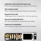 Panasonic NE-1025F Compact Light-Duty Countertop Commercial Microwave Oven with 6-Minute Electronic Dial Control Timer, Bottom Energy Feed, 1000W, 0.8 Cu. Ft. Capacity Silver