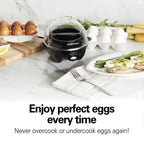 Hamilton Beach Egg Cooker 3-in-1 for Hard Boiled & Poached Eggs, Omelets & Vegetable Steamer, Holds 7, Black (25507)