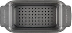 Rachael Ray Bakeware Meatloaf/Nonstick Baking Loaf Pan with Insert, 9 Inch x 5 Inch, Gray