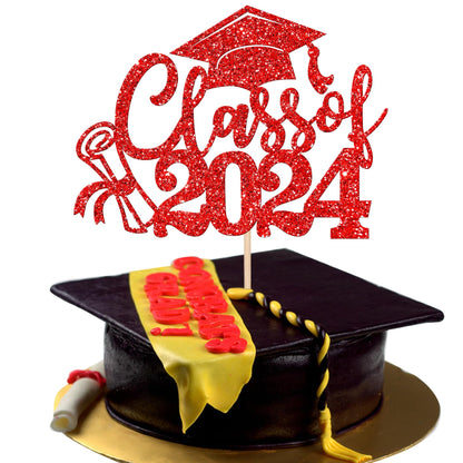 24 PCS 2025 Graduation Cupcake Toppers Glitter Diploma Congrats Grad Cap Cupcake Picks Class of 2025 Cake Decorations for 2025 Graduation Theme Party Supplies Pink