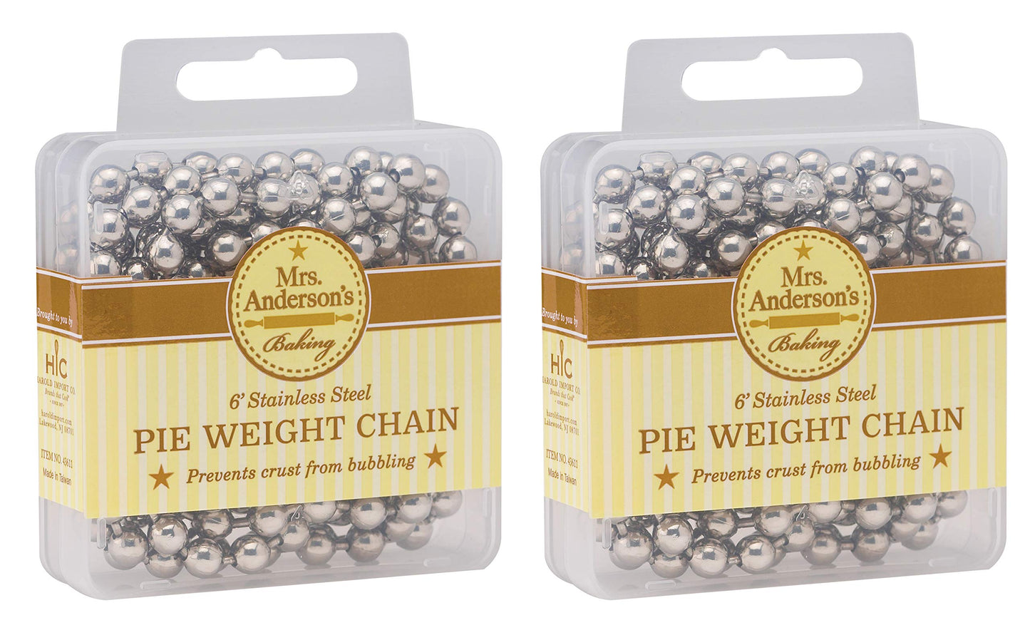 Mrs. Anderson's Baking Pie Weights | Natural Ceramic Stoneware Beads for Blind Baking | Heat-Safe, Food-Safe, Easy to Use | Prevents Shrinking, Puffing, Bubbling | Individual Weighted Balls