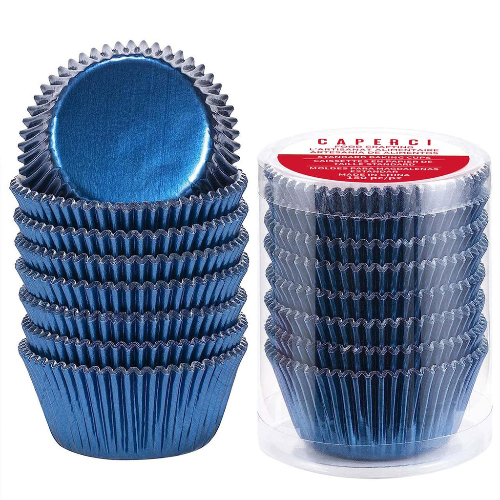 Caperci Standard Cupcake Liners Gold Foil Muffin Baking Cups 150-Pack - Premium Greaseproof & Sturdy Cupcake Papers