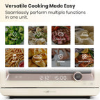 VAL CUCINA 7 w 1 Piekarnik konwekcyjny parowy z funkcją Air Fry, pieczenia, Sous Vide, fermentacji, wbudowanymi przepisami | Komora ze stali nierdzewnej do kontaktu z żywnością i akcesoriami antypoślizgowymi, samoczyszcząca | 1500 W