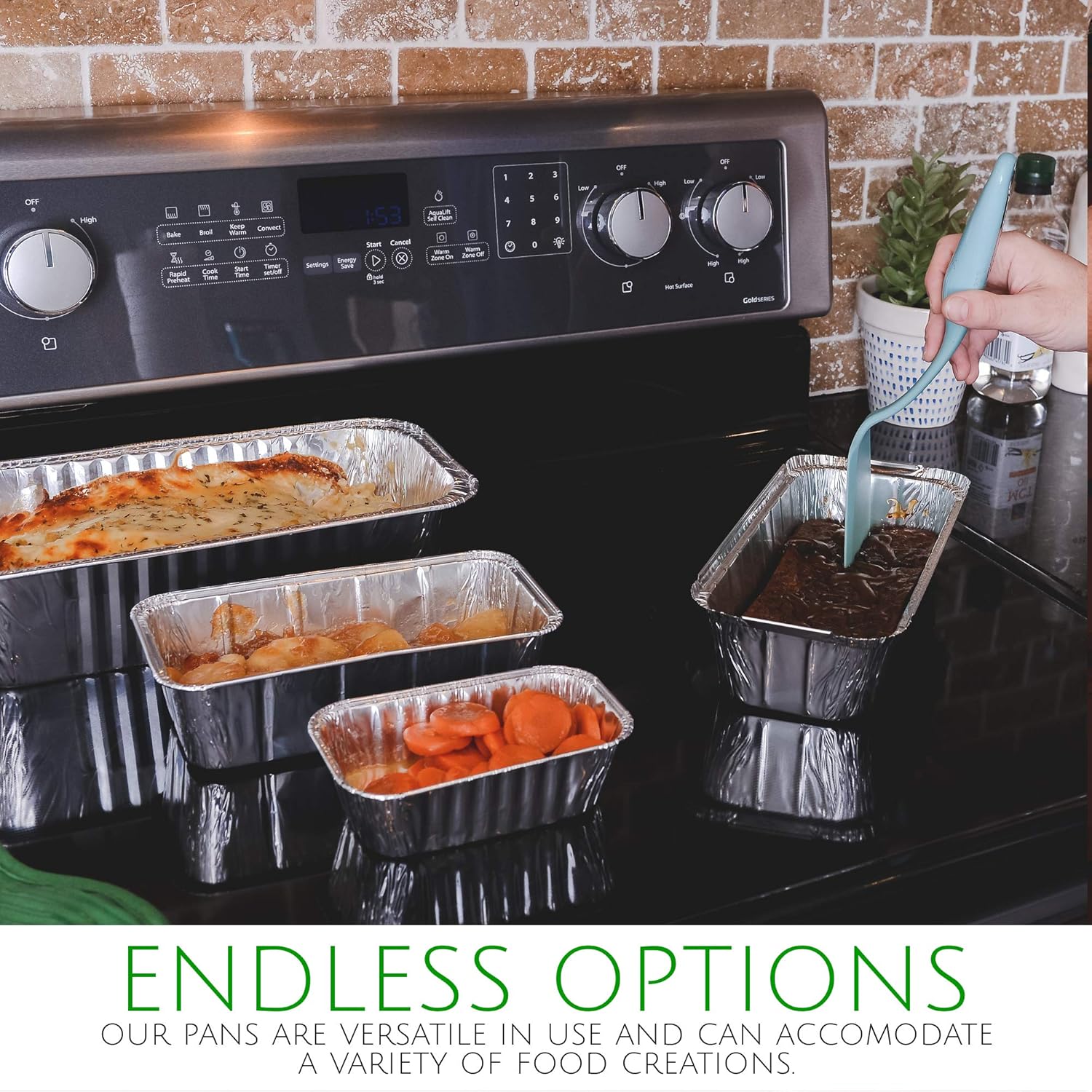 PLASTICPRO [1 Lb 10 Pack Disposable Loaf Pans Aluminum Tin Foil Meal Prep Bakeware - Cookware Perfect for Baking Cakes, Bread, Meatloaf, Lasagna 1 Pound 6'' X 3.75'' X 2''