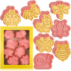 Animal Cookie Cutters With Plunger Stamps Set,8 Piece 3D Animal Embossing Cutters For Biscuit Fondant Cheese Baking Molds