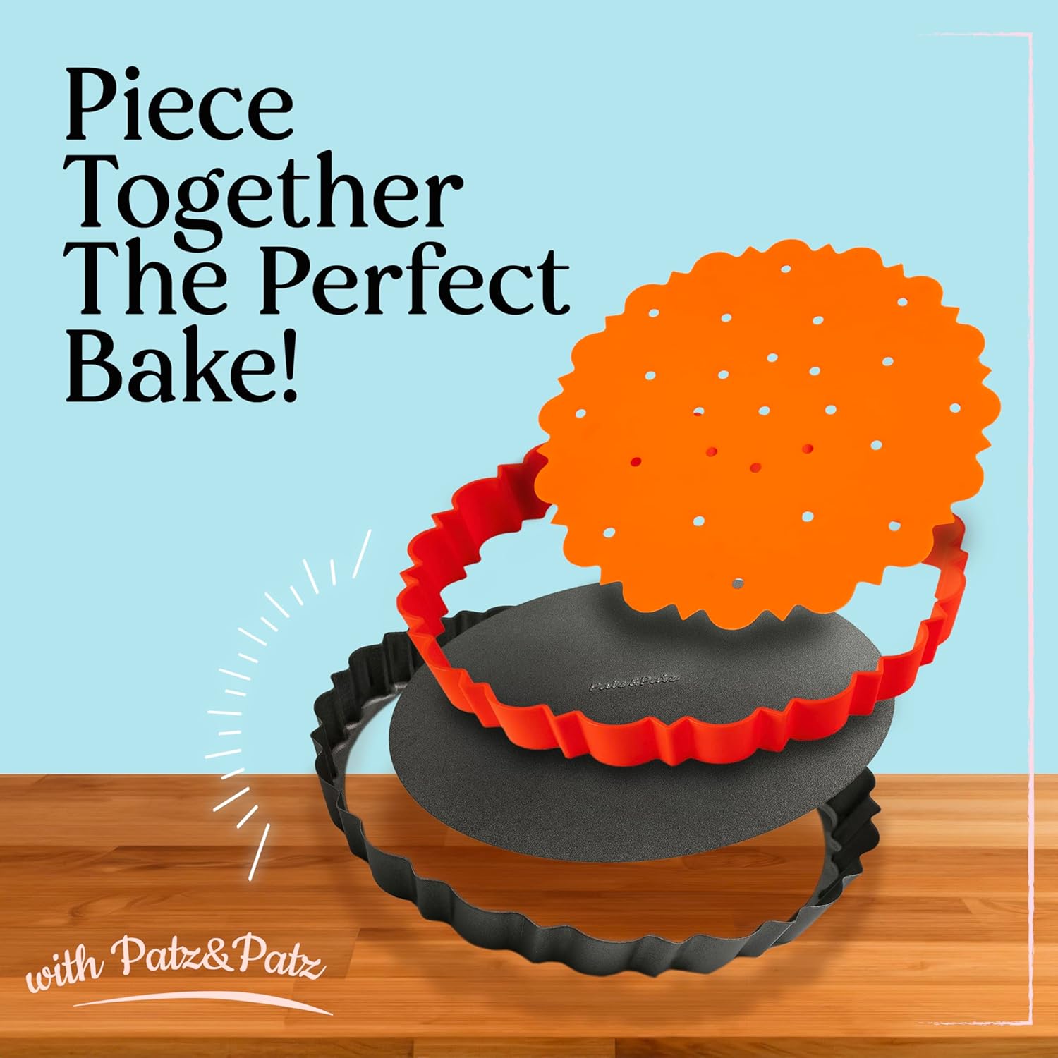 PressPerfect Silicone Pie Weight - Patented Blind Baking Insert for TartArt 9 Inch Tart Pan - Alternative to Ceramic Pie Weights for Baking Crust - No Puff Ups or Cracked Crusts