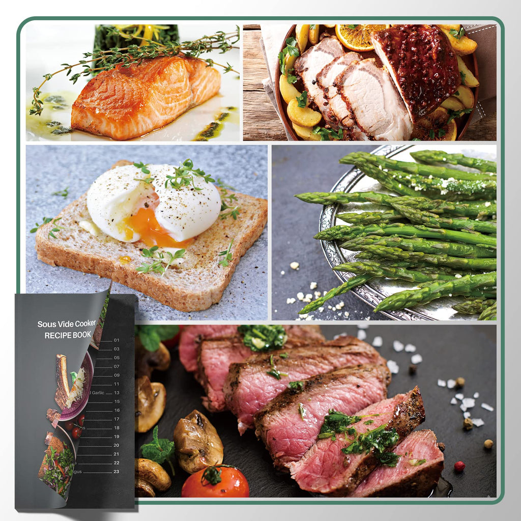 Mecity Sous Vide Precision Cooker Machine 1100 W gotowanie w kąpieli wodnej stek warzywa mięso ryby cyrkulator zanurzeniowy o dokładności 0,5 stopnia z przepisami