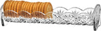 Godinger Dublin Cracker Tray, Snack Dish, Crystal Serving Tray for Crackers, Appetizers, Snacks & Entertaining