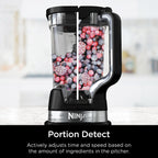 Блендер Ninja TB201 Detect Power Blender Pro, технологія BlendSense, для смузі, коктейлів тощо, пікова потужність 1800 Вт, глечик об'ємом 72 унції, блендер, чорний