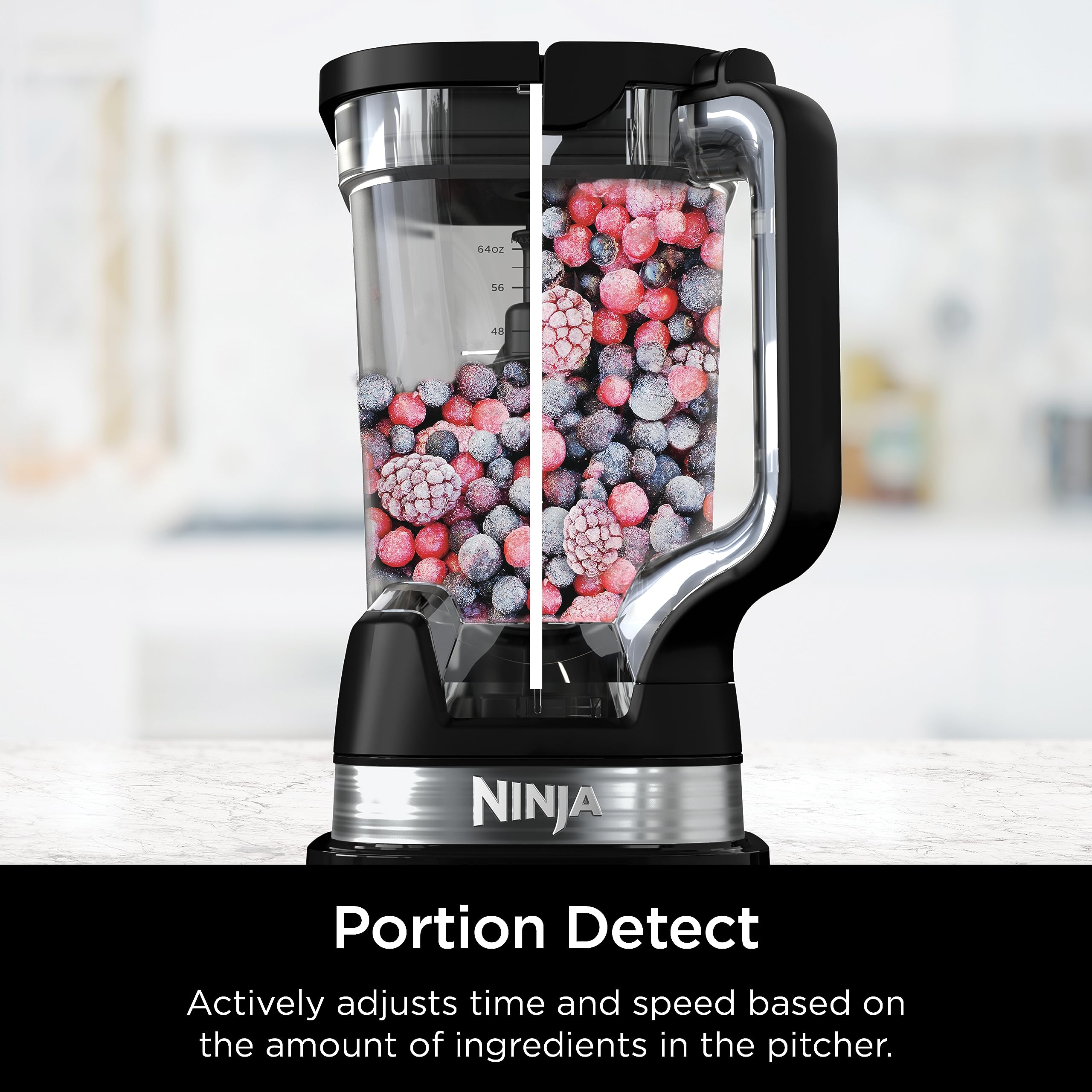 Блендер Ninja TB201 Detect Power Blender Pro, технологія BlendSense, для смузі, коктейлів тощо, пікова потужність 1800 Вт, глечик об'ємом 72 унції, блендер, чорний