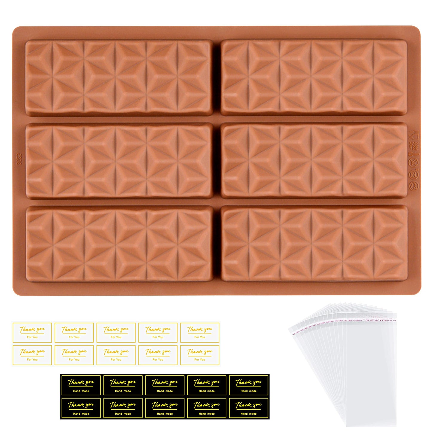 1 Pc Chocolate Bar Mold Deep Dubai Break Apart Candy Molds Thick Stuffed Silicone Molds for Filling Knafeh Pistachio Chocolate Bar and Wax Melts Large (Pyramid Shape)