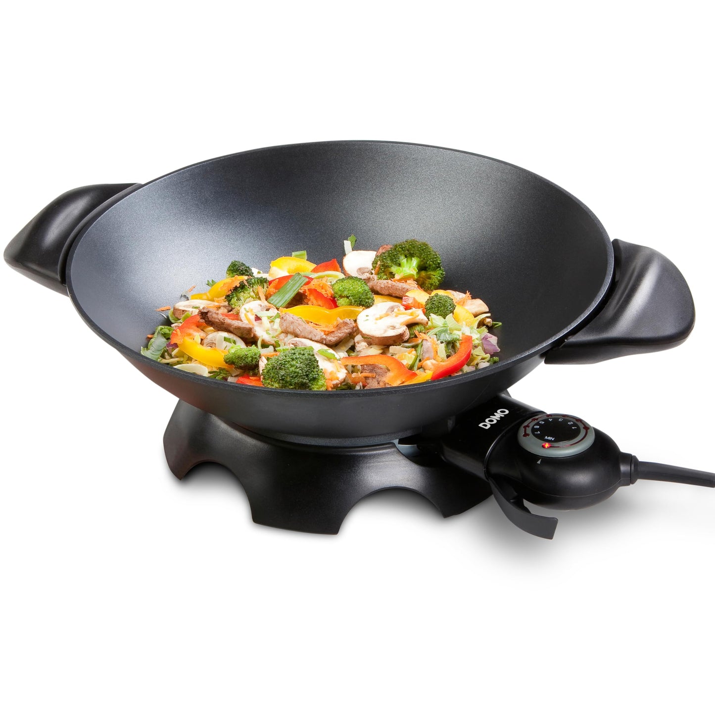 Domo Electric Wok, 5L, 35.5cm, Non-Stick, Black