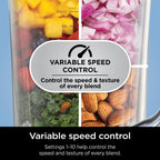 Блендер Ninja TB201 Detect Power Blender Pro, технологія BlendSense, для смузі, коктейлів тощо, пікова потужність 1800 Вт, глечик об'ємом 72 унції, блендер, чорний